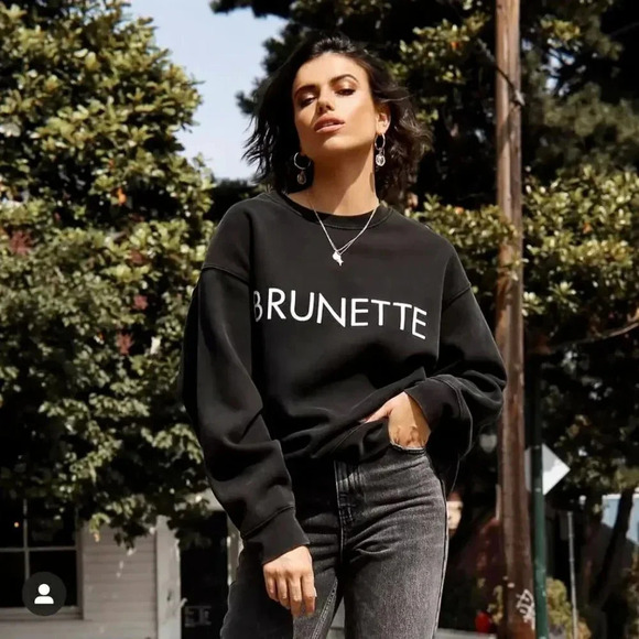 Brunette The  Label Classic Brunette Crew Neck Sweatshirt - Picture 1 of 11